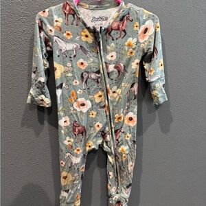Multicolor Horse and Floral Footie